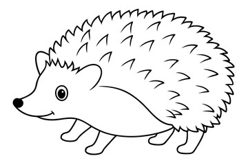hedgehog line art silhouette vector illustration