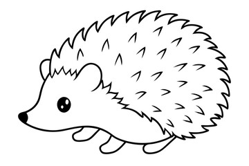 hedgehog line art silhouette vector illustration