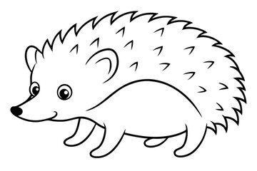 hedgehog line art silhouette vector illustration