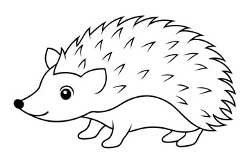hedgehog line art silhouette vector illustration