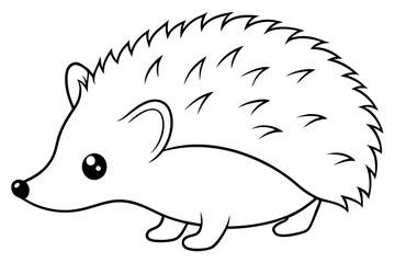 hedgehog line art silhouette vector illustration