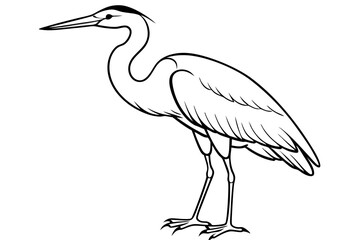 Obraz premium heron line art silhouette vector illustration
