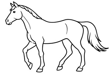 horse line art silhouette vector illustration