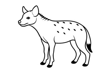hyena line art silhouette vector illustration