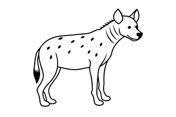 hyena line art silhouette vector illustration