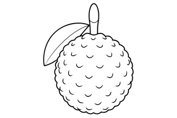 lychee line art silhouette vector illustration
