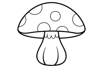 mushroom line art silhouette vector illustration