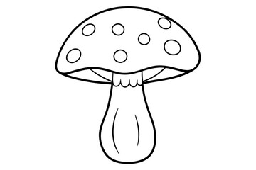 mushroom line art silhouette vector illustration