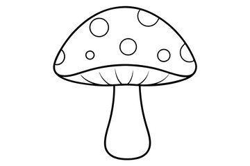 mushroom line art silhouette vector illustration