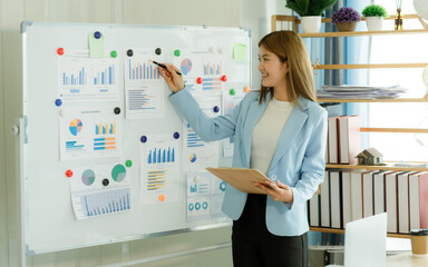 Analysts who study past consumer behavior in the market through statistical graphs to adapt and...