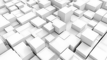 Obraz premium White Cubes in Varying Heights Creating a Modern 3D Abstract Background