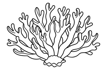 Obraz premium coral line art silhouette vector illustration