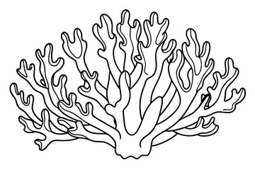 coral line art silhouette vector illustration