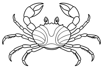 crab line art silhouette vector illustration
