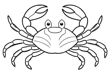 crab line art silhouette vector illustration