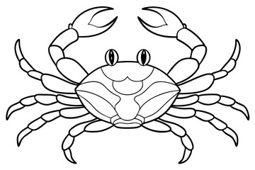 crab line art silhouette vector illustration