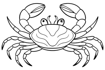 crab line art silhouette vector illustration