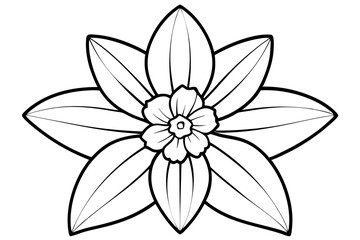 daffodil line art silhouette vector illustration