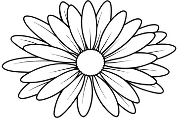 daisy line art silhouette vector illustration