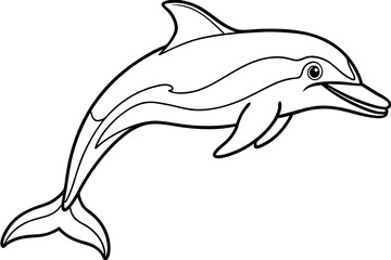 dolphin line art silhouette vector illustration