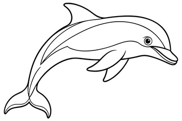 dolphin line art silhouette vector illustration