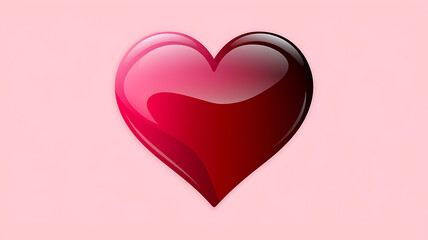 Glossy vibrant heart graphic on a light pink background