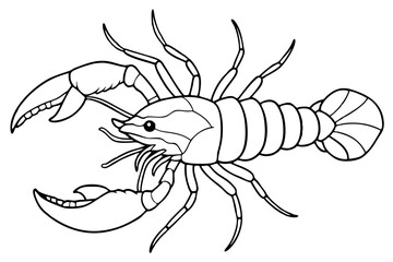 lobster line art silhouette vector illustration