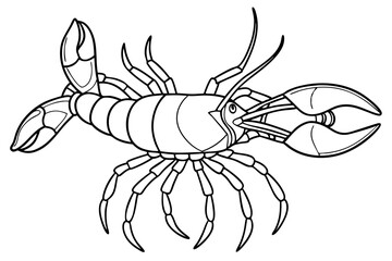 lobster line art silhouette vector illustration