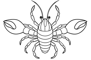 lobster line art silhouette vector illustration