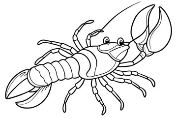 lobster line art silhouette vector illustration
