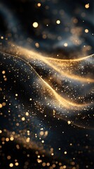 Obraz premium Waves of golden light dancing across a dark surface during a creative artistic display