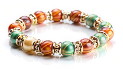 Beaded Bracelet on White Background