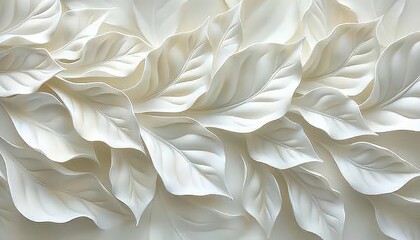 The image is a white background with a lot of white leaves