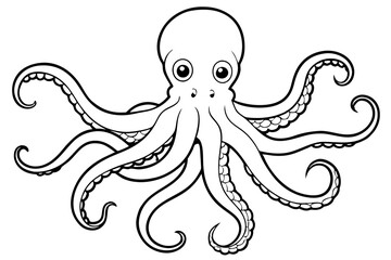 octopus line art silhouette vector illustration