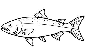 salmon line art silhouette vector illustration