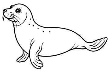seal line art silhouette vector illustration