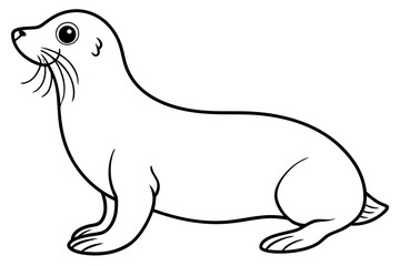 seal line art silhouette vector illustration