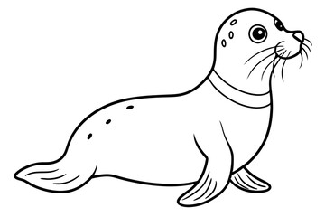 seal line art silhouette vector illustration