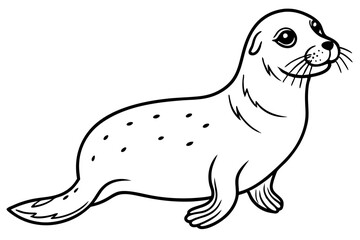 seal line art silhouette vector illustration