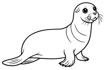 seal line art silhouette vector illustration