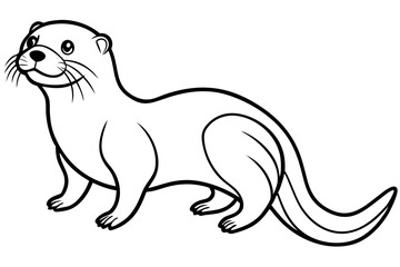 sea otter line art silhouette vector illustration