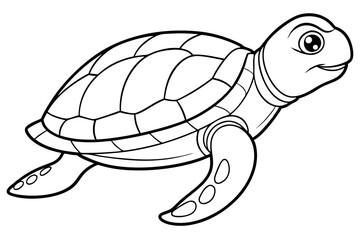 sea turtle line art silhouette vector illustration