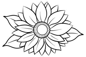 sunflower line art silhouette vector illustration