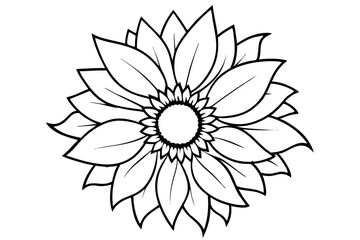 sunflower line art silhouette vector illustration