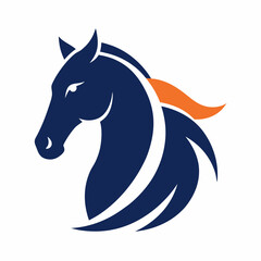 Obraz premium Horse logo icon on white background.