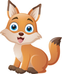 Fox cartoon isolated on white background