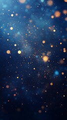 Obraz premium A cosmic dance of golden dust and sapphire sparks, swirling in a mesmerizing night sky, creating a magical, dreamy atmosphere.