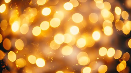 Golden bokeh lights celebrating a warm, joyful holiday season with a dreamy, out-of-focus glow.