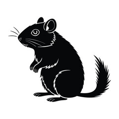 Gerbil silhouettes and icons. black flat color simple elegant Gerbil animal vector and illustration.