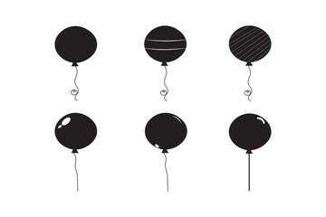 Balloon thin line icon set. Balloons decoration for event, party, festival, birthday, anniversary, celebration, carnival. Rubber balloons in round and heart shapes. Vector illustration © studio's line